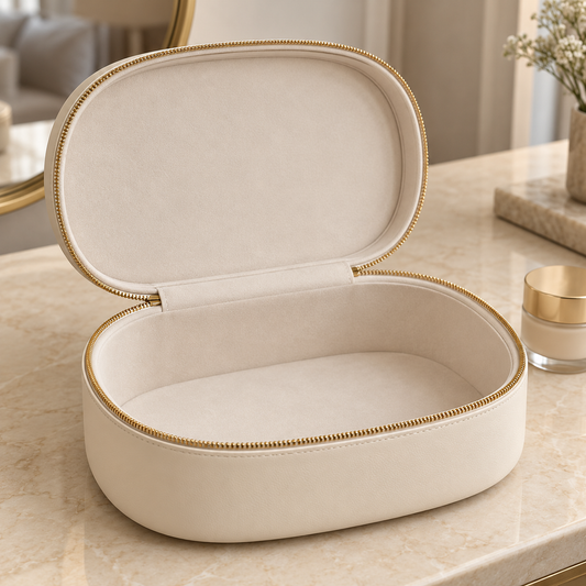 Clamshell Makeup Case in a styled setting — AI-generated illustration