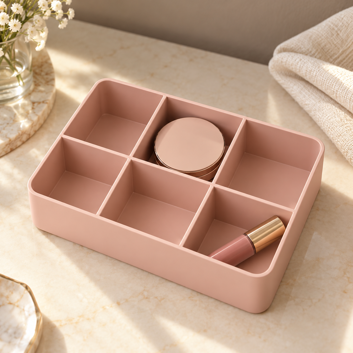 Grid Beauty Tray in a styled setting — AI-generated illustration