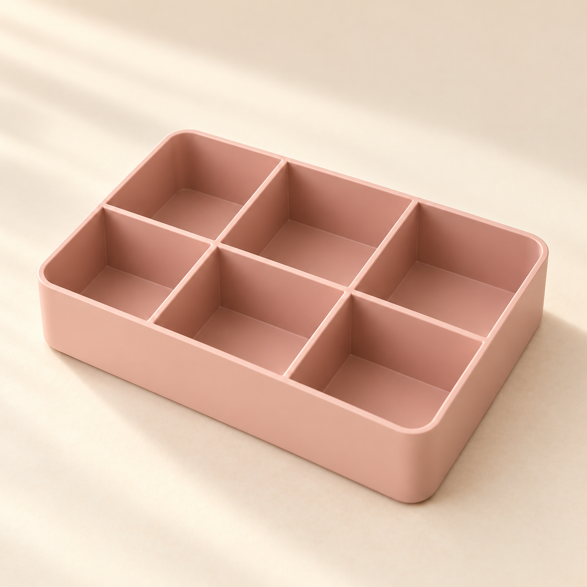 Grid Beauty Tray — side angle — AI-generated illustration