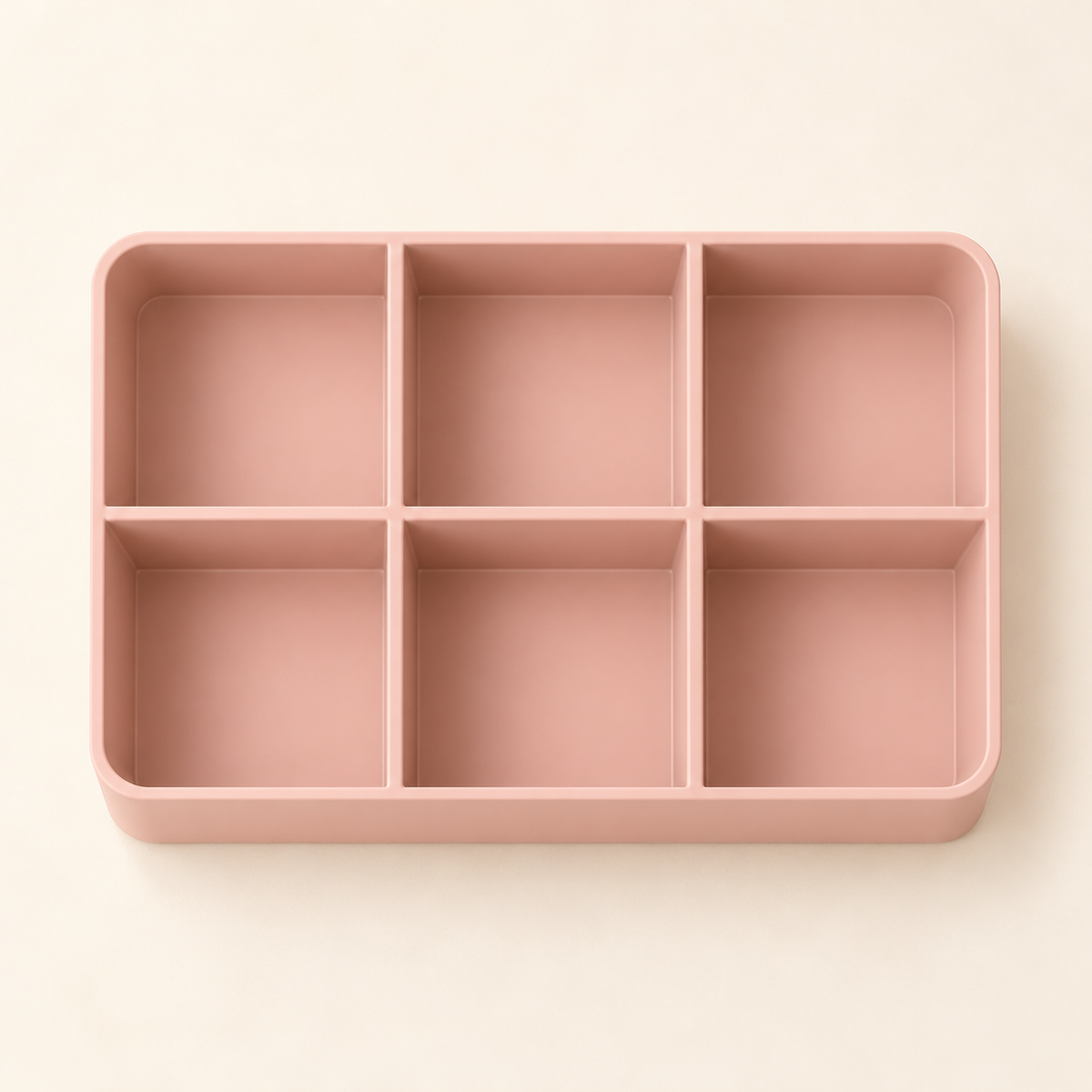 Grid Beauty Tray — top view — AI-generated illustration