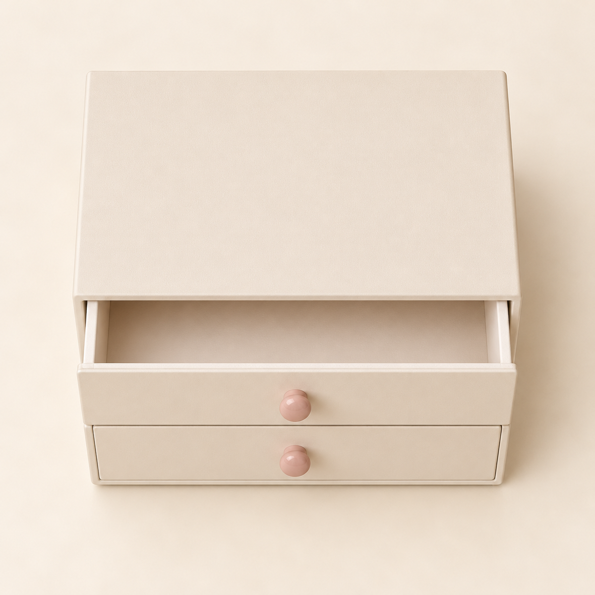 Tier Twin Drawer Case — top view — AI-generated illustration