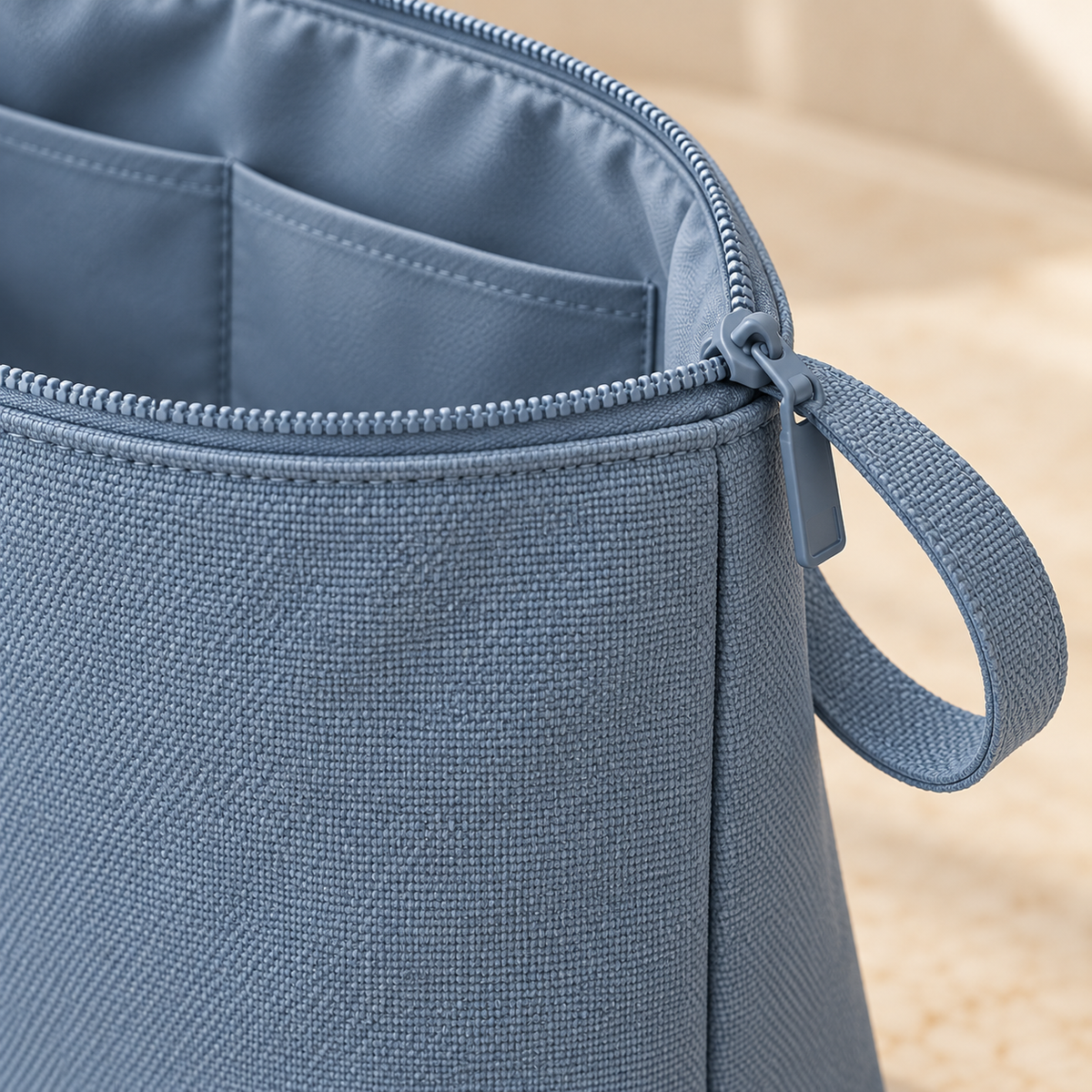 Upright Beauty Bag — detail — AI-generated illustration