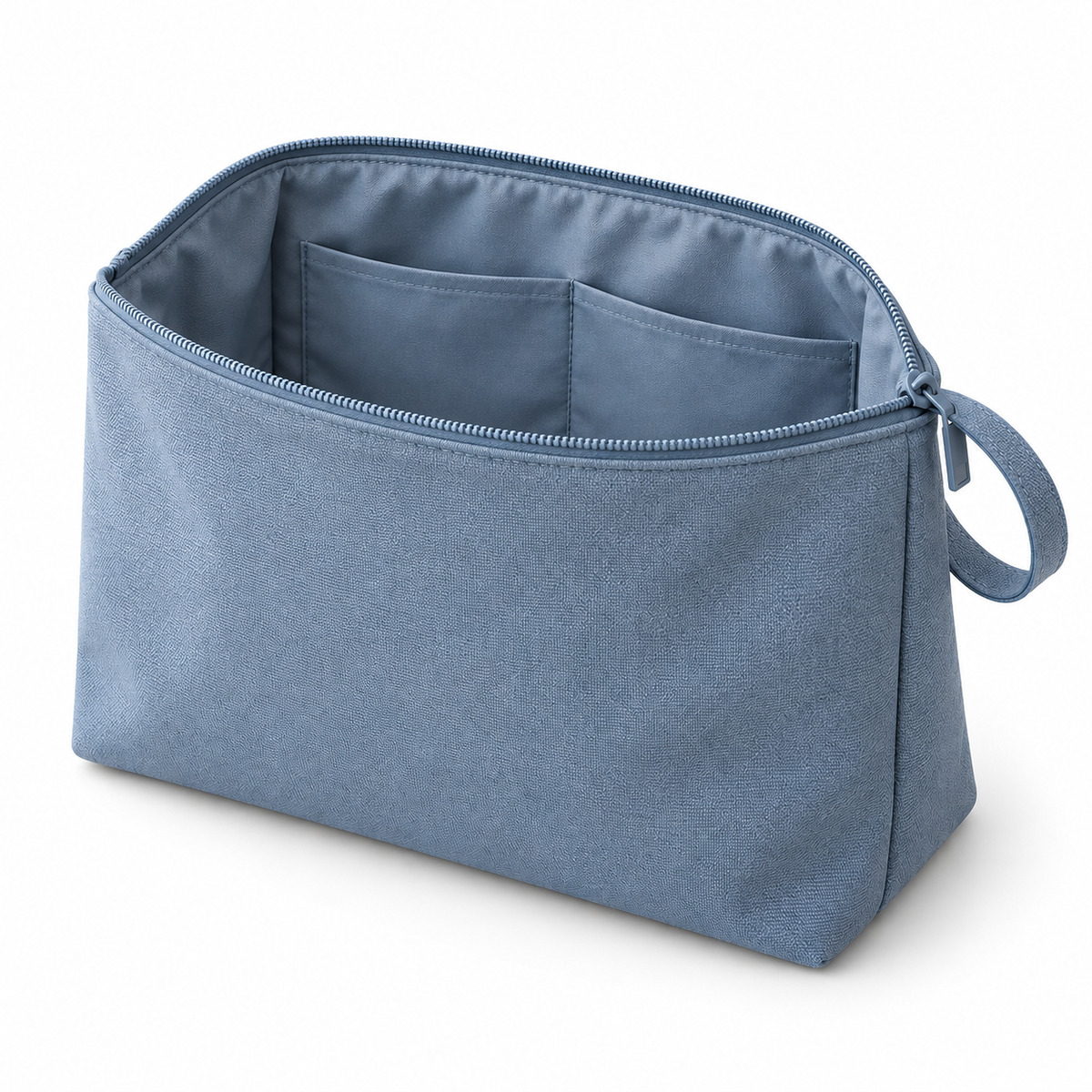 Upright Beauty Bag — white background — AI-generated illustration