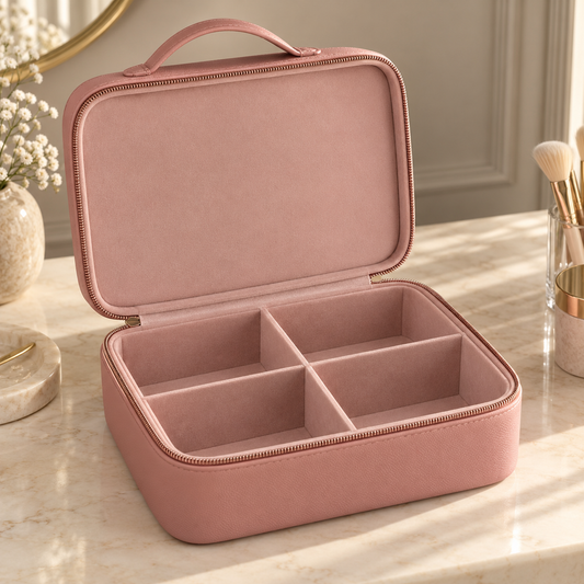 weekender beauty case in a styled setting — AI-generated illustration